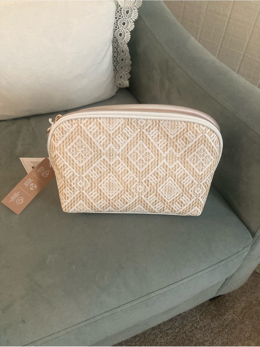 Stephanie Johnson Coral Pink Zip Cosmetic Pouch